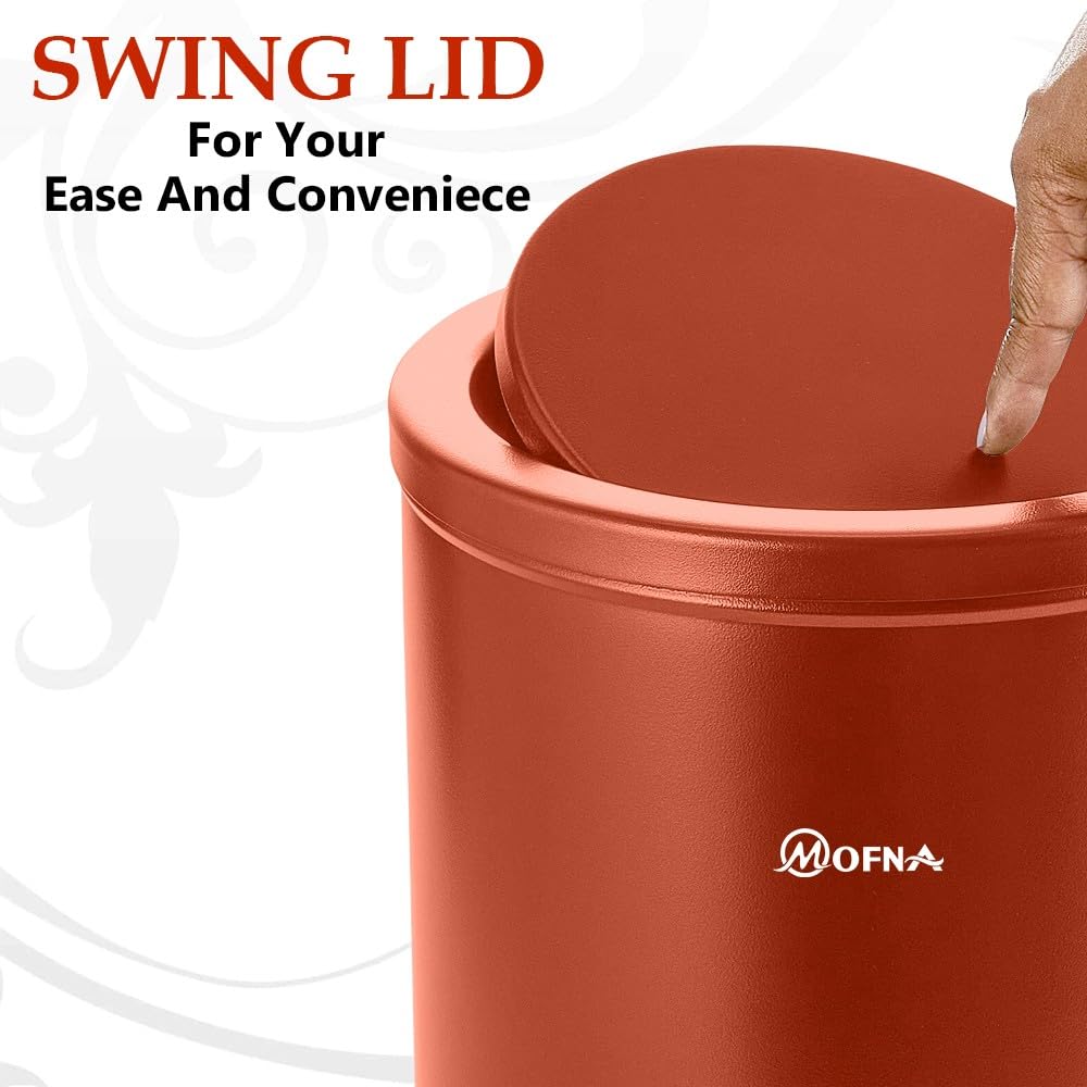 Mofna Stainless Steel Brown Swing Dustbin 22 Liter