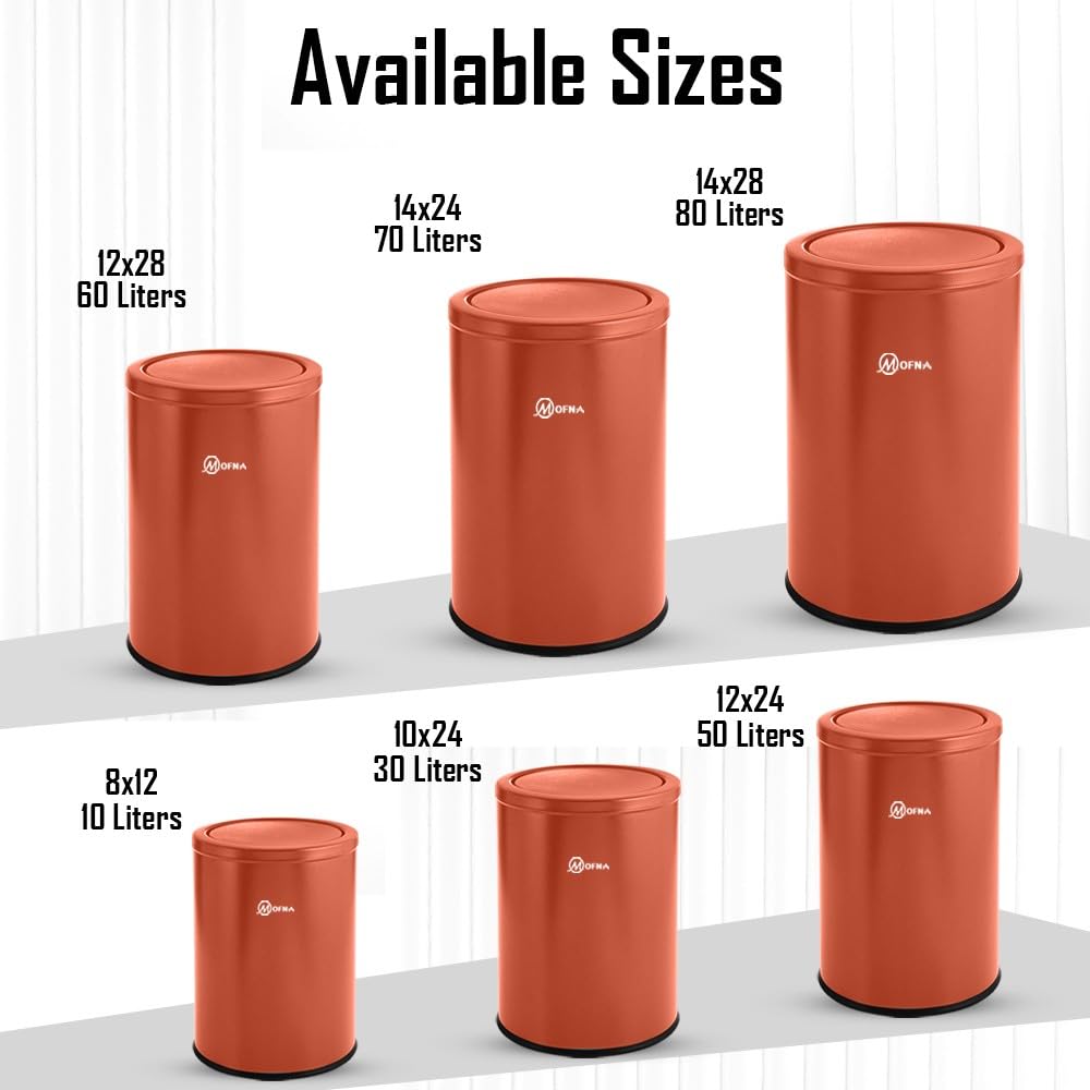 Mofna Stainless Steel Brown Swing Dustbin 22 Liter