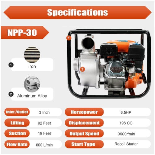 Neptune NPK-30 Petrol Kerosene Engine Water Pump
