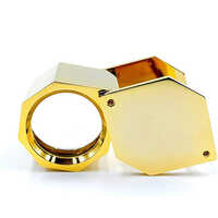 Brass Jewelers Eye Loupe, 21mm Optical Glass Lens, Polished Brass Shell, 10x Magnification, Foldable, Portable