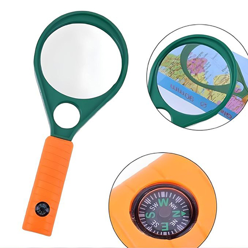 Optical Grade Magnifying Glass with Compass