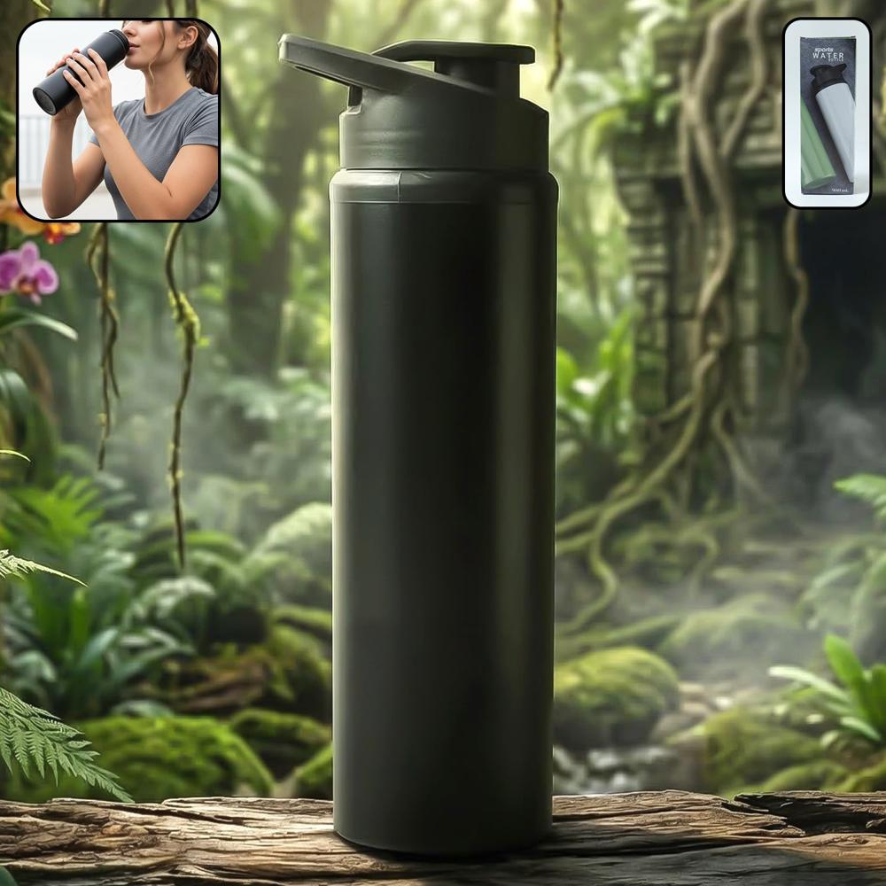 Premium Stainless Steel Sports Water Bottle With Flip Top Lid 900 Ml - Color: Mix