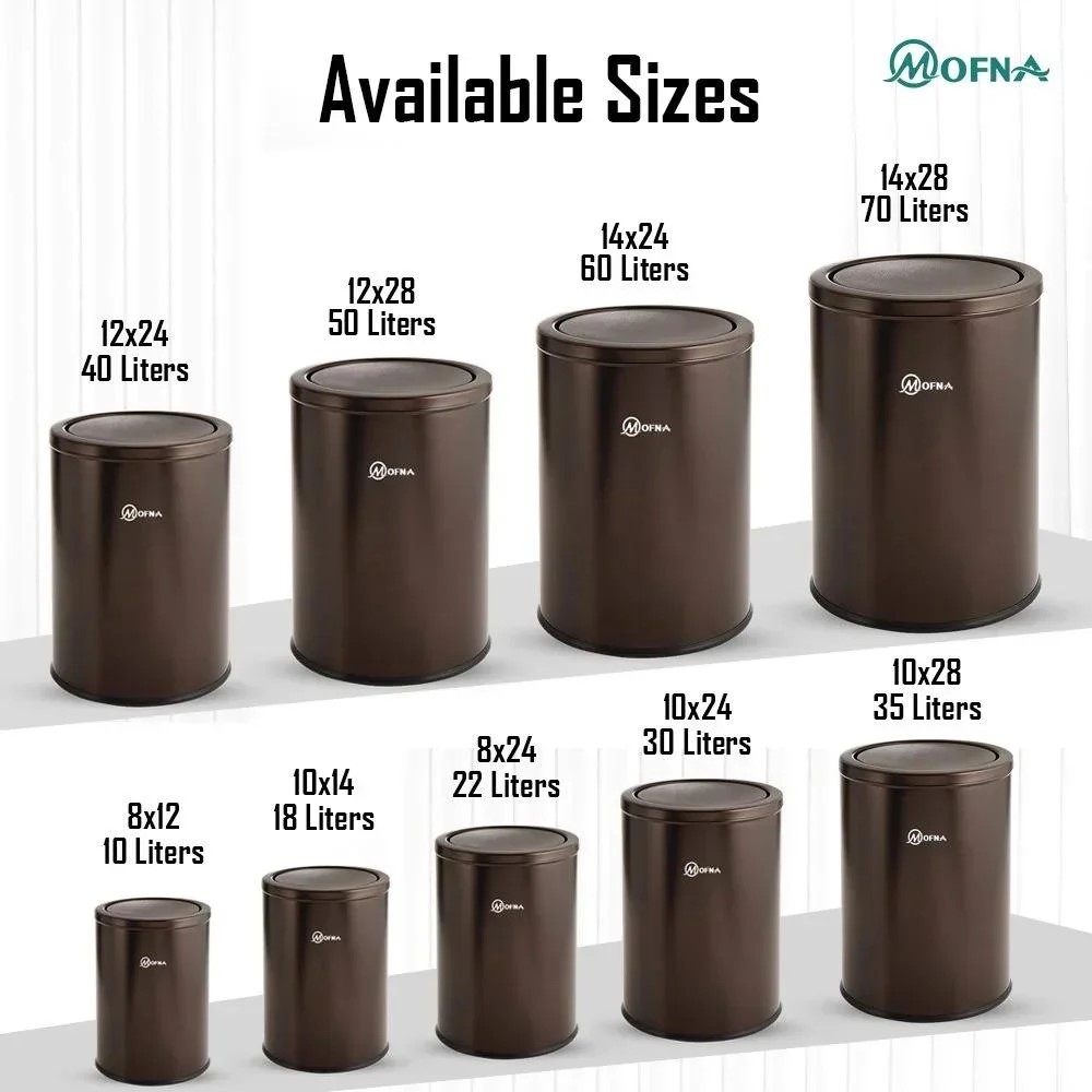 Mofna Stainless Steel Bronze Swing Dustbin 30 Liter