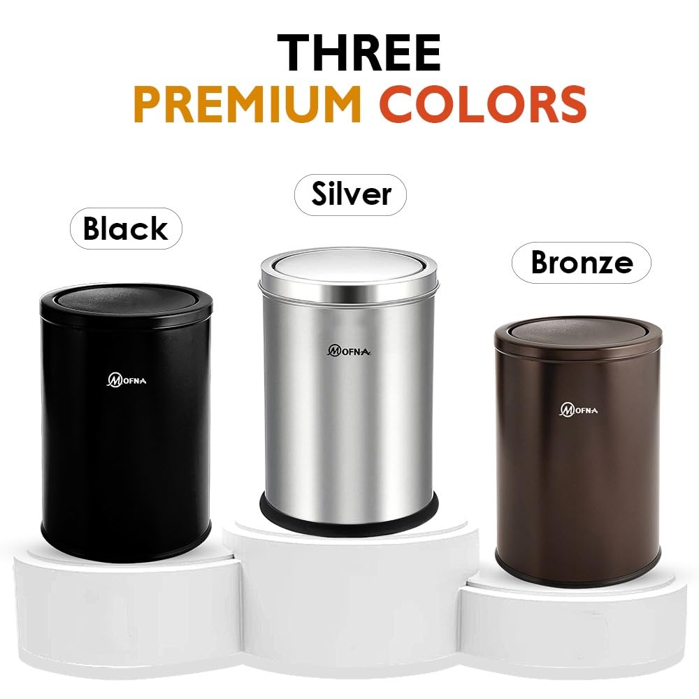 Mofna Stainless Steel Bronze Swing Dustbin 30 Liter