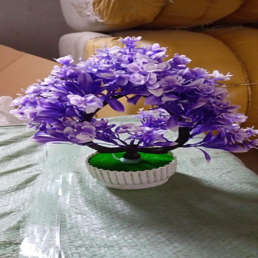 Artificial Flower Plant with Cute Pot  Perfect for Home & Office Decor (1 Pc)