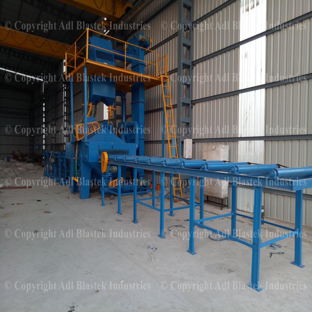 Adl Blastek Roller Conveyor Machine - Manganese Steel, 7000x4600x5000mm, Blue & Grey | Plc Automation, Abrasive Recycling, Adjustable Conveyor Height