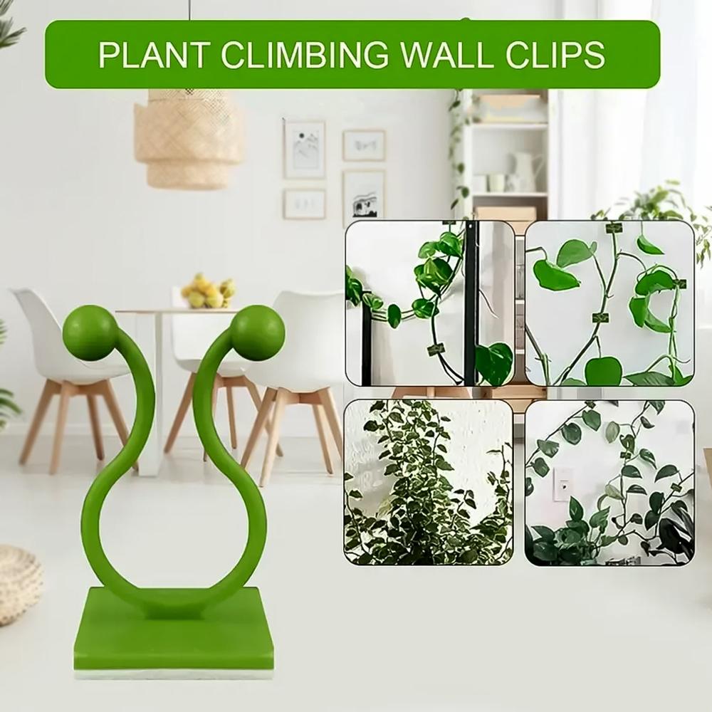Plant Climbing Wall Fixture Clip Self-Adhesive Hook (100 Pcs Set) - Color: Mix
