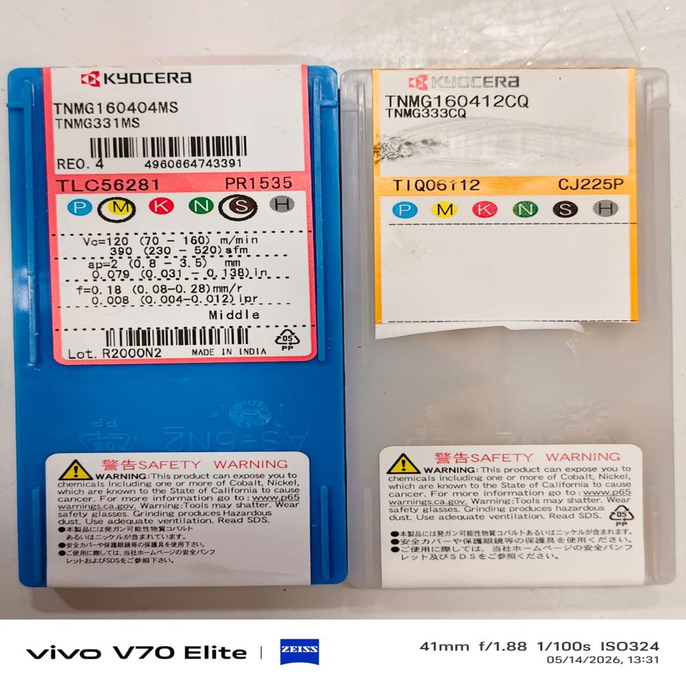 Kyocera Tnmg Insert - Material: Carbide