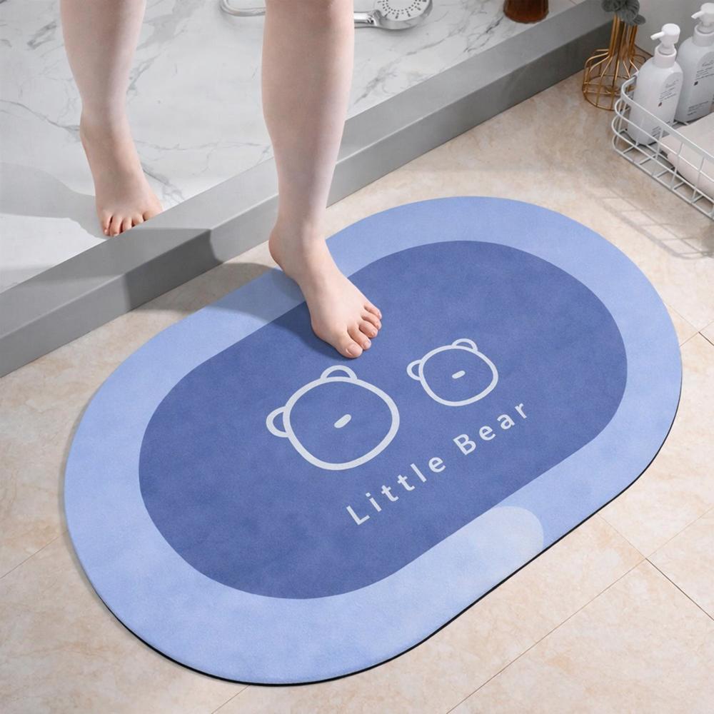 Premium Little Bear Printed Soft Non-Slip Bath Mat (1 Pc 118X79 Cm) - Color: Mix
