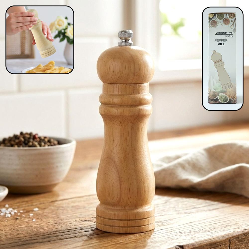 Classic Wooden Manual Pepper Grinding Mill (1 Pc) - Color: Mix