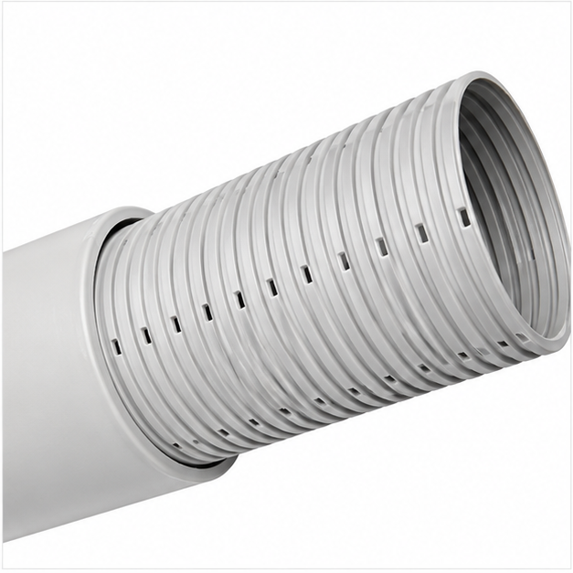 160mm OD PVC Perforated Corrugated Pipe