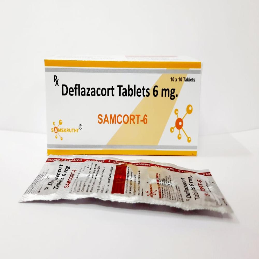 Deflazacort 6 Mg Tablets, White - Anti-inflammatory, Immunosuppressant, Dcgi Approved, Blister Pack