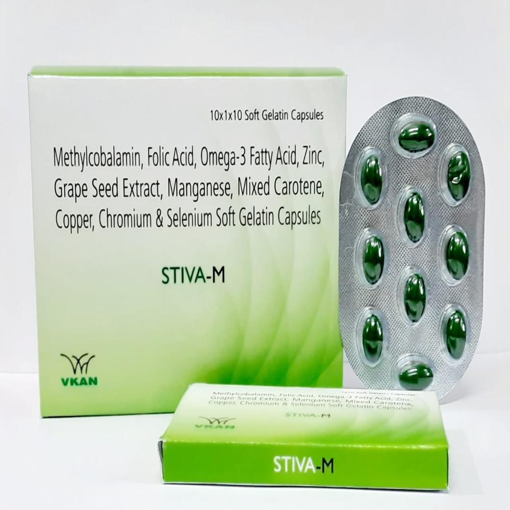 Methylcobalamin 500mcg + Folic Acid 5 mg + Eicosapentaenoic Acid 90 mg + Docosahexaenoic Acid 60mg +Zinc 22.5 mg + Manganese 2mg + Carotene 10.33 mg + Copper 1 mg + Chromium  65mg + Selenium 40 mg