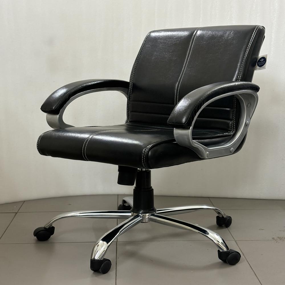 A+ Regent Mid Back Ergonomic Leatherette Revolving Office Chair Black