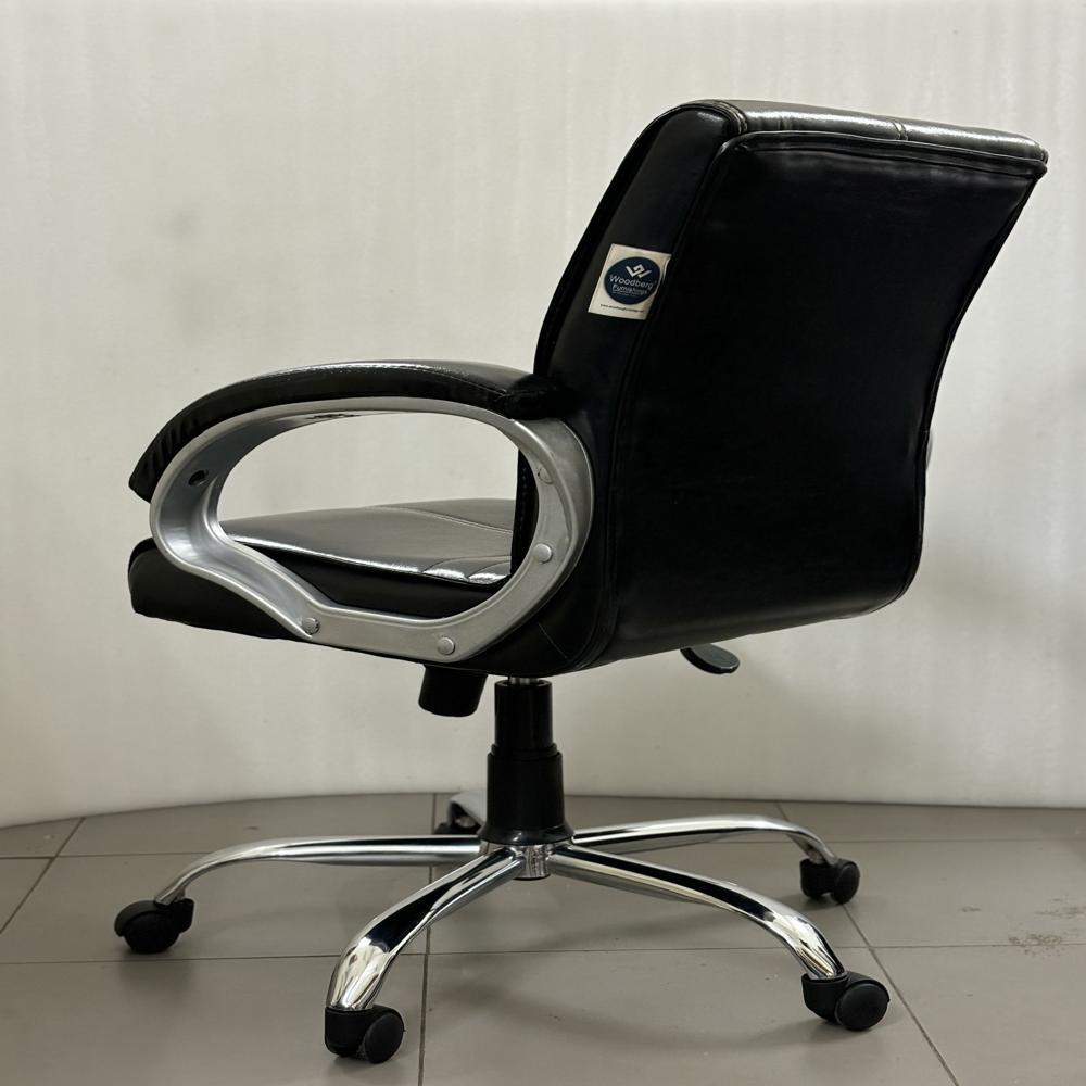 A+ Regent Mid Back Ergonomic Leatherette Revolving Office Chair Black