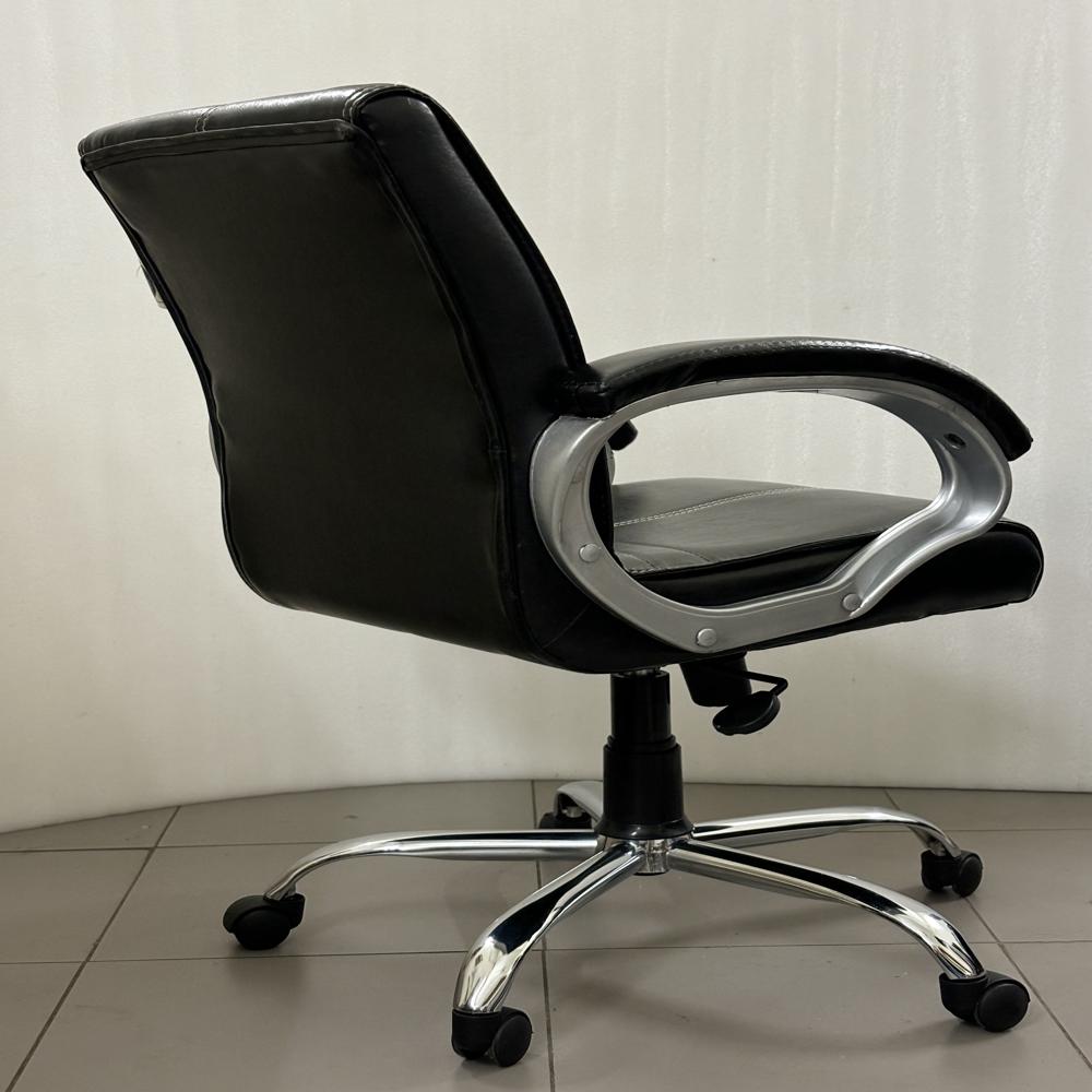 A+ Regent Mid Back Ergonomic Leatherette Revolving Office Chair Black
