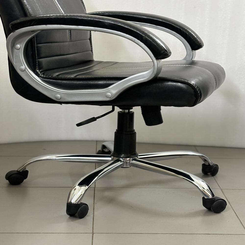 A+ Regent Mid Back Ergonomic Leatherette Revolving Office Chair Black