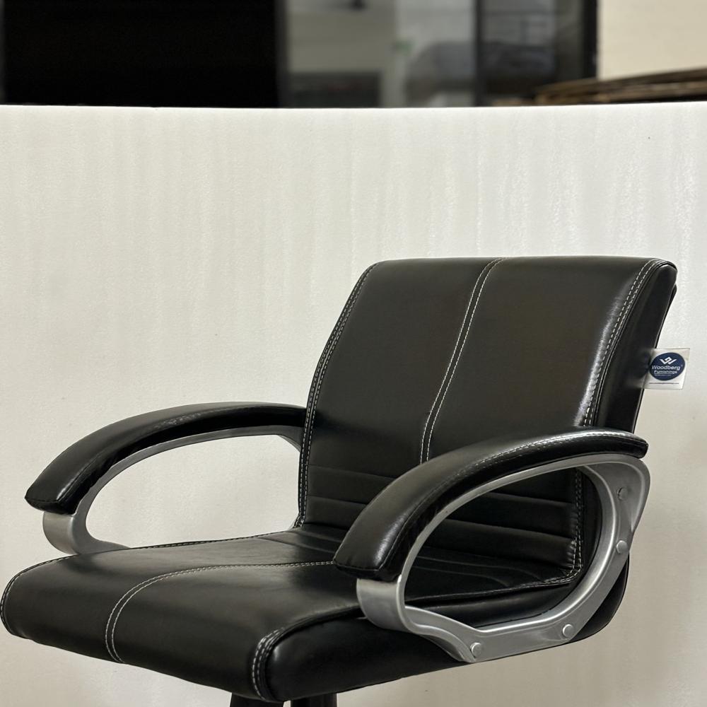 A+ Regent Mid Back Ergonomic Leatherette Revolving Office Chair Black