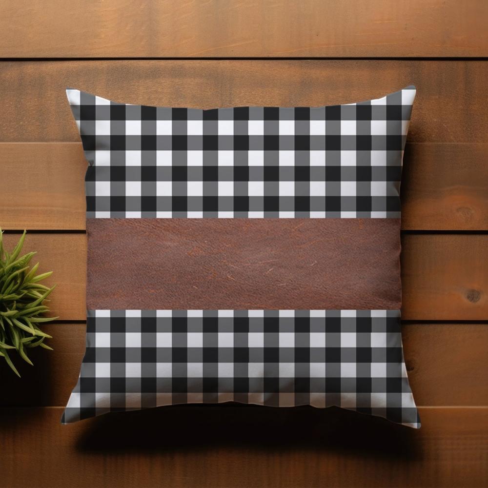 Pillow Covers, Leather & Cotton Cushion Covers (19  12 Inch / 1 Pair / 2 Pc)