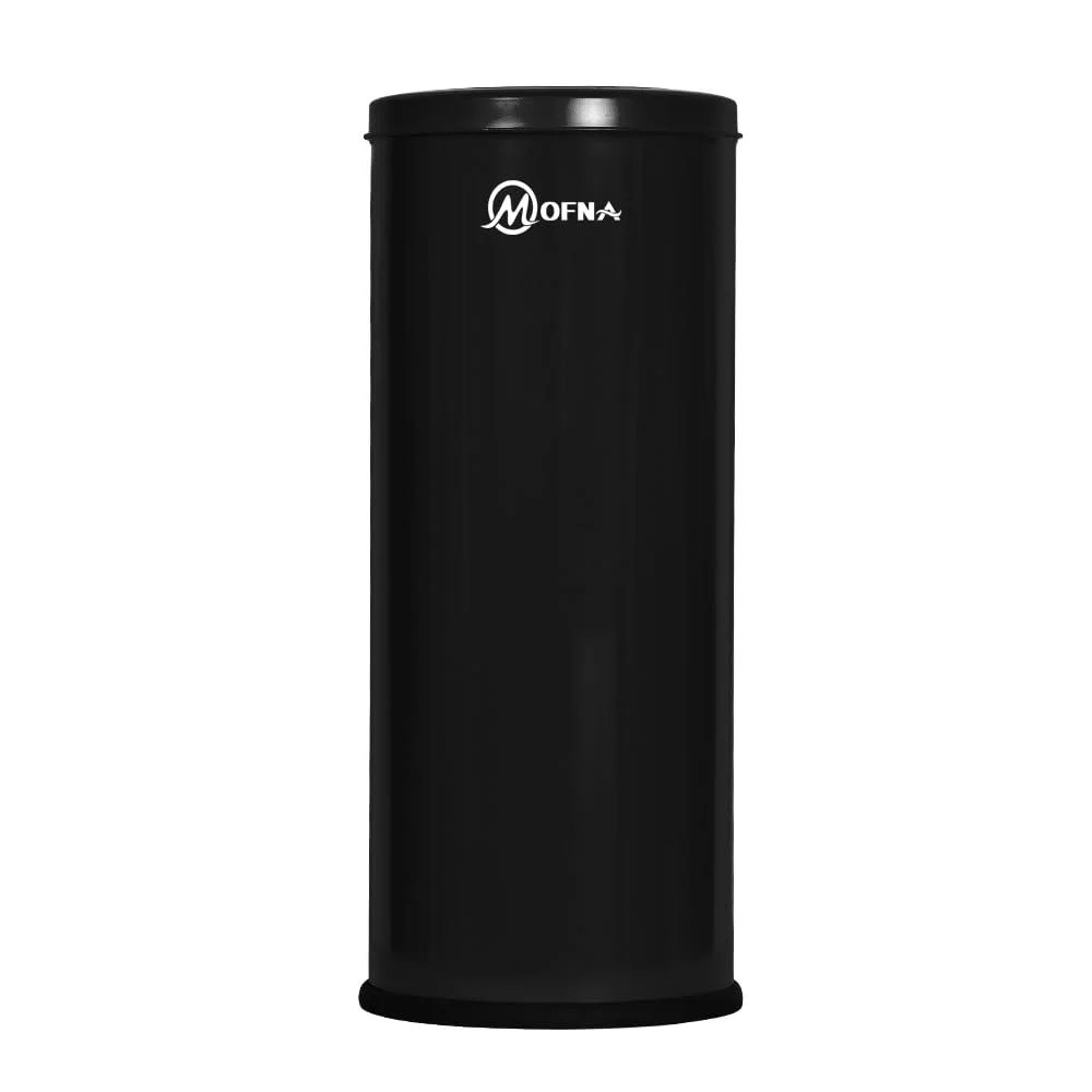 Mofna Stainless  Steel Black Long Swing Dustbin 18 Liter