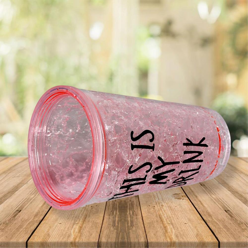 Plastic Creative Cold Drink Cup, Double Wall Plastic Drinking Sport Bottle