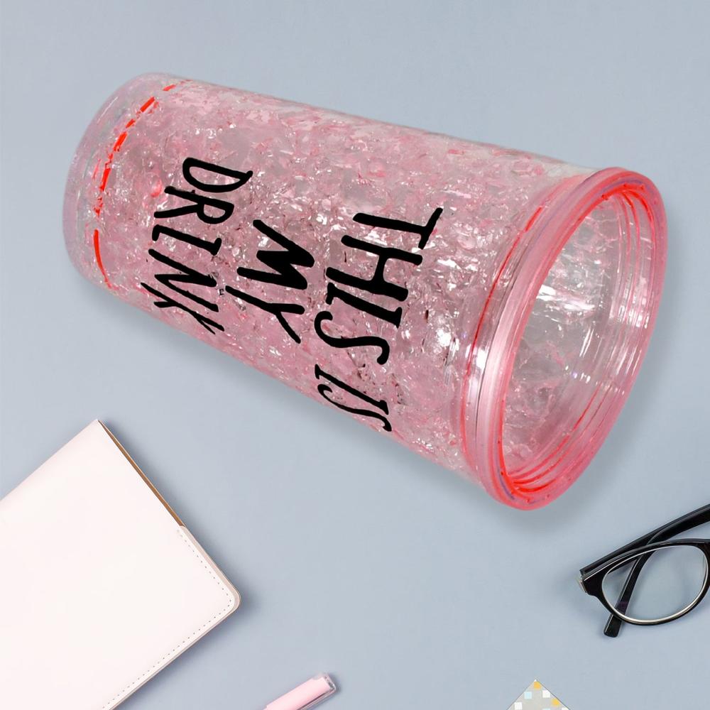 Plastic Creative Cold Drink Cup, Double Wall Plastic Drinking Sport Bottle