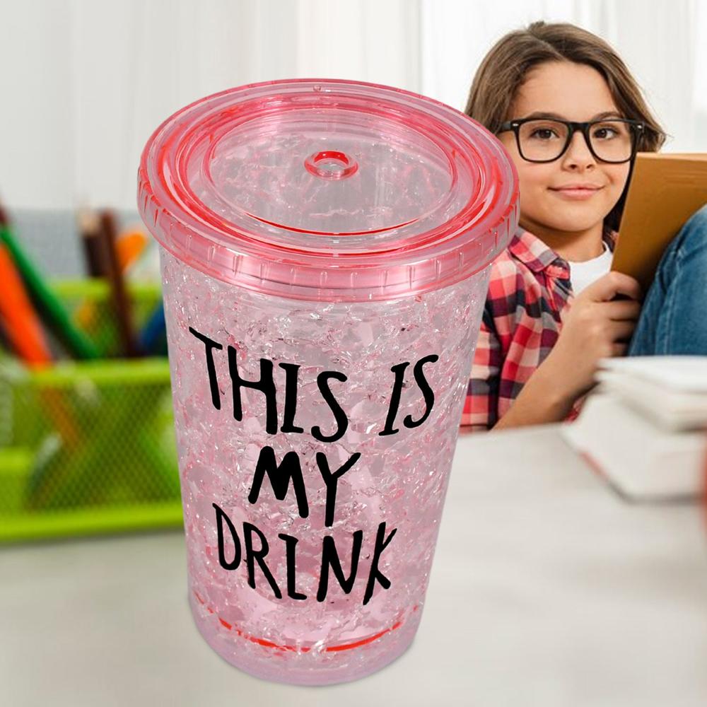 Plastic Creative Cold Drink Cup, Double Wall Plastic Drinking Sport Bottle