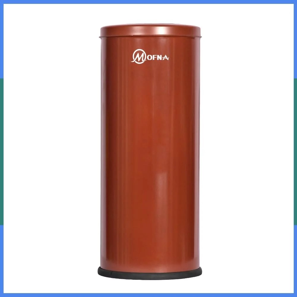 Mofna Stainless Steel Brown Long Swing Dustbin 22 Liter