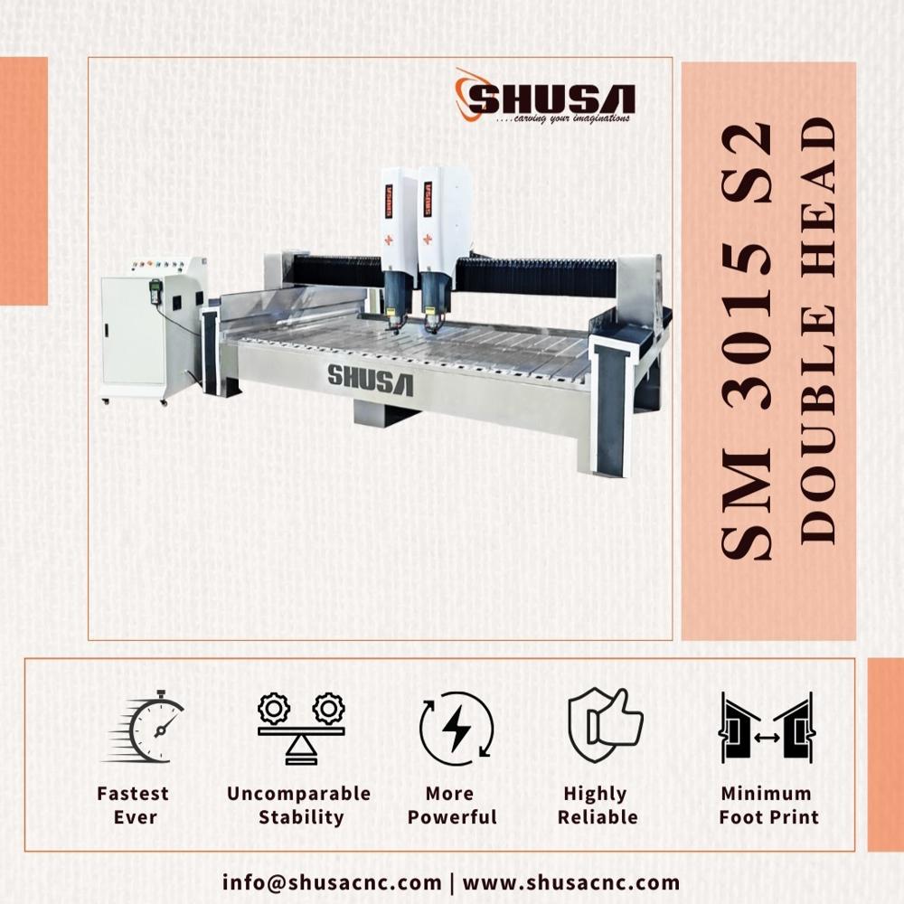डुअल हेड CNC स्टोन एंग्रेविंग मशीन SM3015 S2