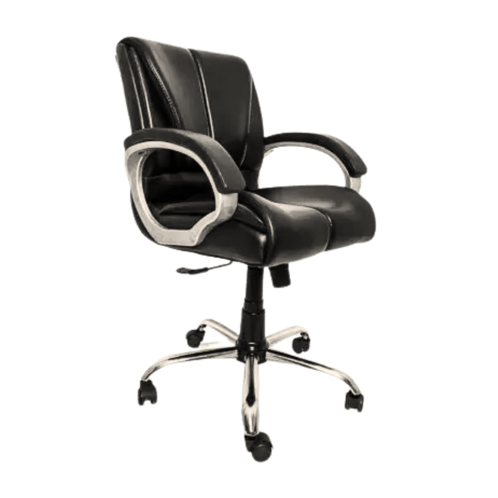 Royale Mid Back Boss Revolving Office Chair Black Woodberg Furnishings