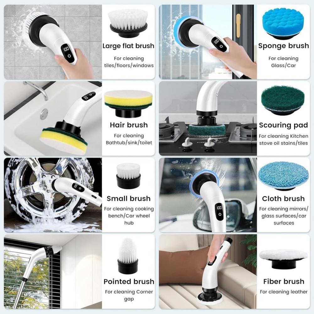 9 in 1 Electric Spin Scrubber