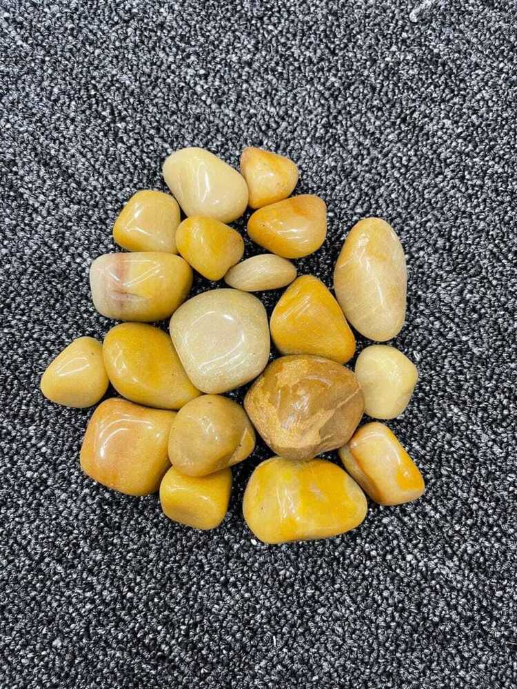 landscaping high quality golden quartz polished pebbles