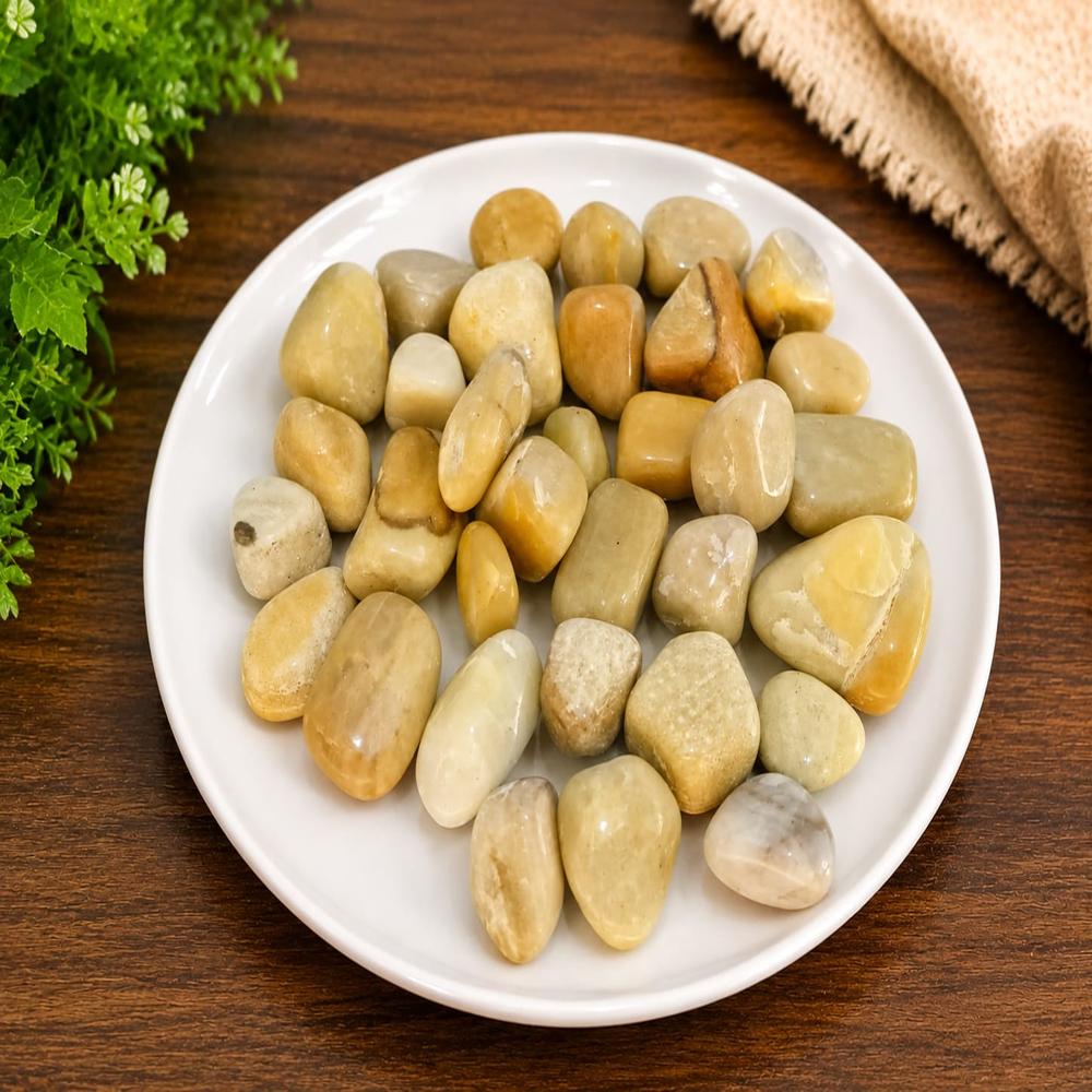 Landscaping High Quality Golden Quartz Polished Pebbles - Artificial Stone Type: Solid Surface