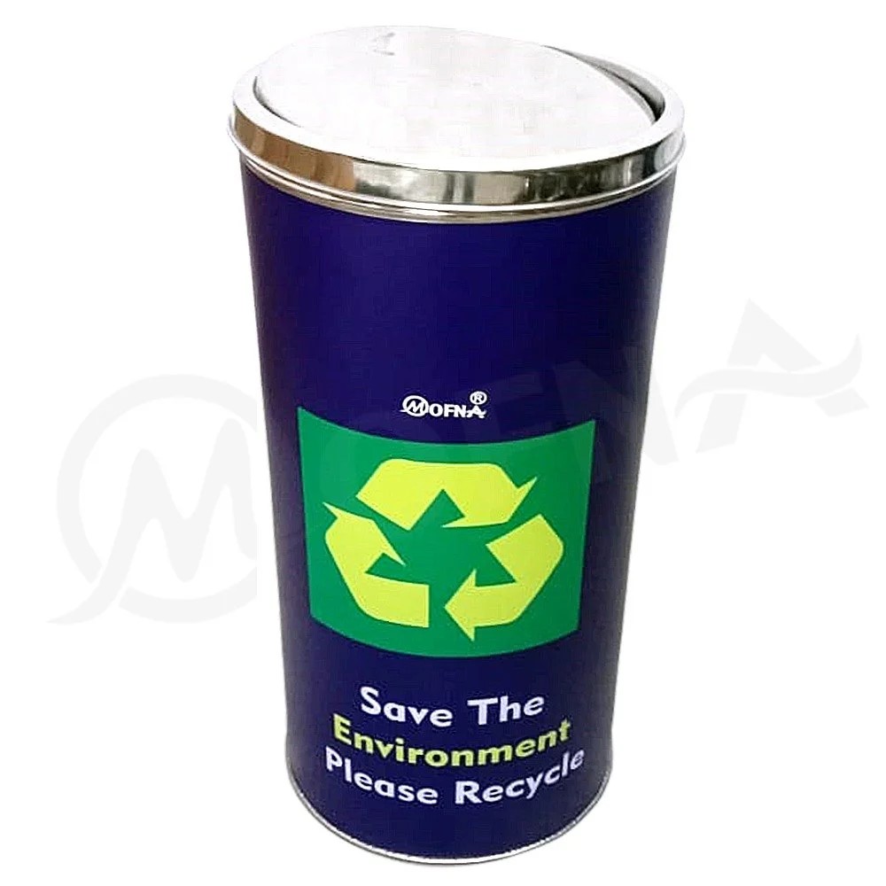 Mofna Stainless Steel Swing Dustbin With vinyl sticker Dustbin 50 Liter