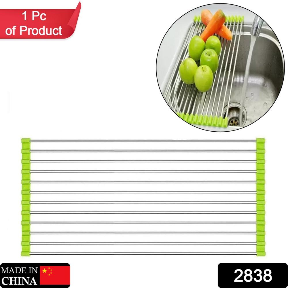Foldable Drain Rack Kitchen Sink Roll Up Dish Drying Rack Portable Dish Rack - Color: Mix