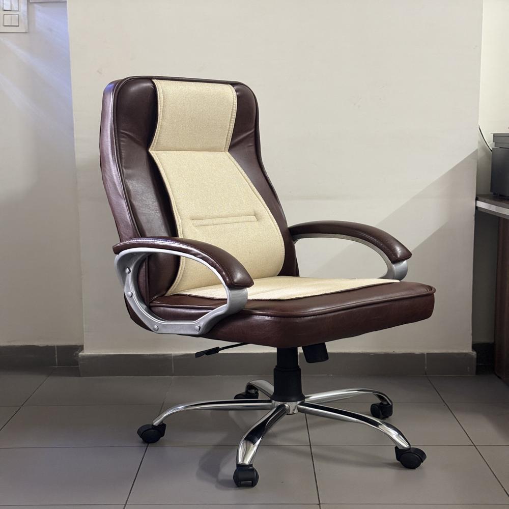 Jute Sense High Back Executive Revolving Office Chair Brown 