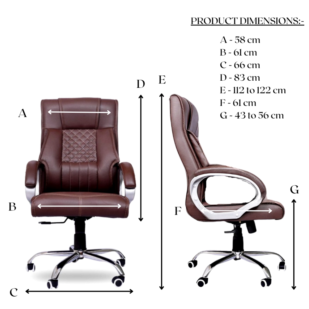 Imperia High Back Boss Revolving Office Chair Brown
