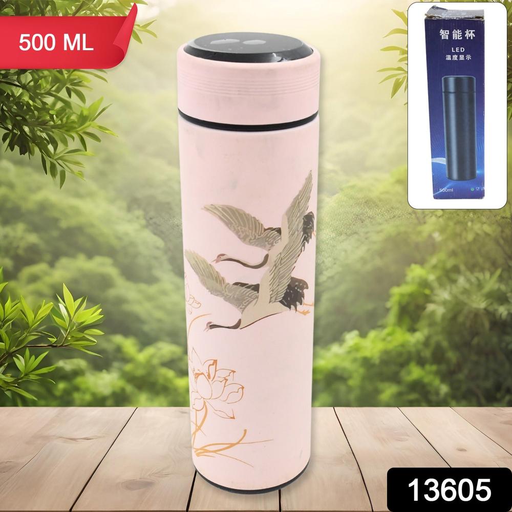 Printed Smart Vacuum Insulated Water Bottle (1 Pc / 500 ML Approx / Multicolor)