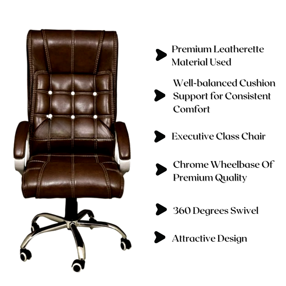 Beyond High Back Executive Revolving Office Chair Brown 