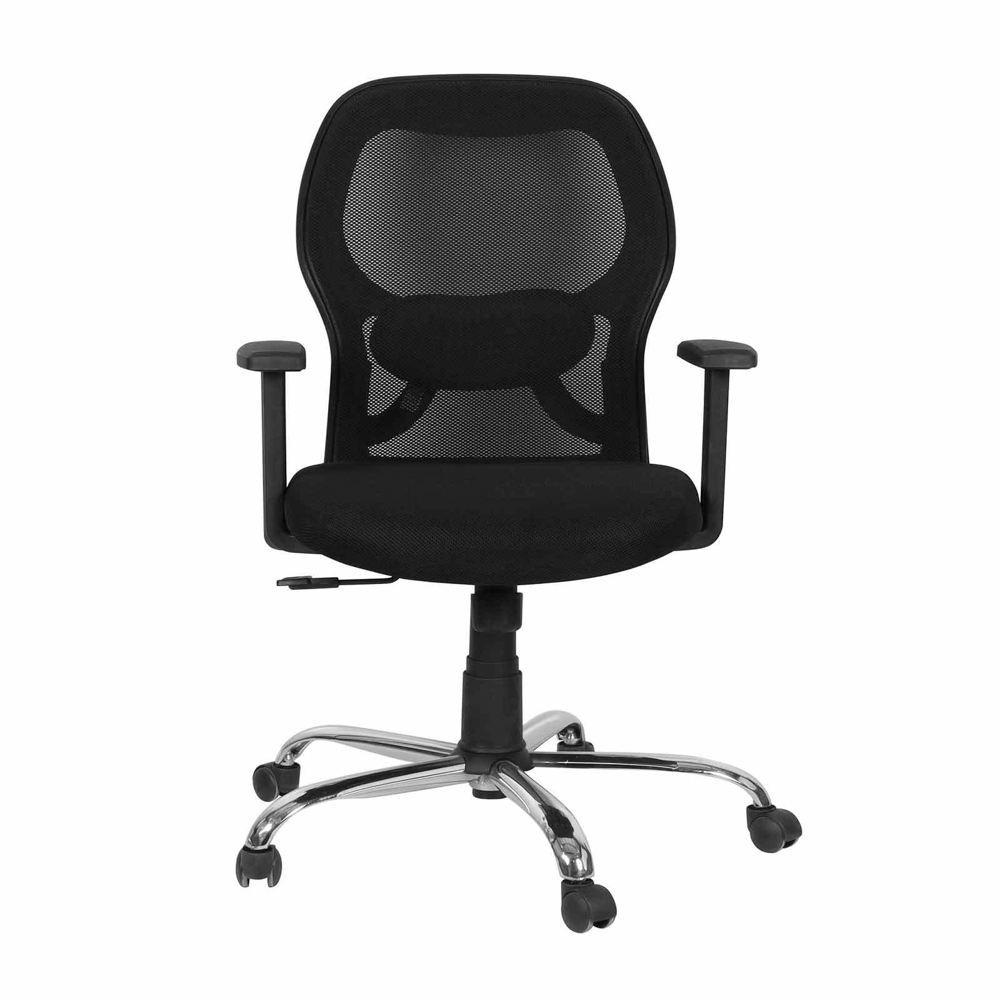 Gravity Mid Back Mesh Fabric Revolving Office Chair Black 
