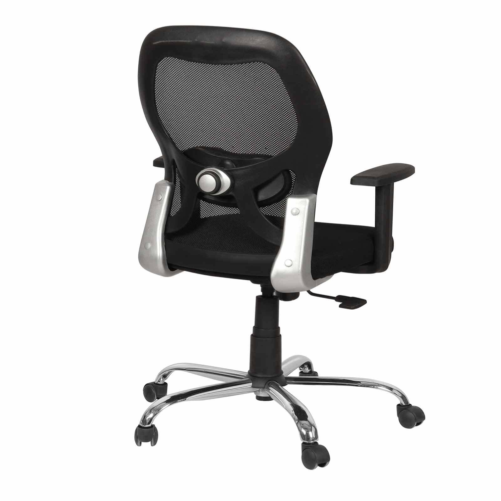 Gravity Mid Back Mesh Fabric Revolving Office Chair Black 