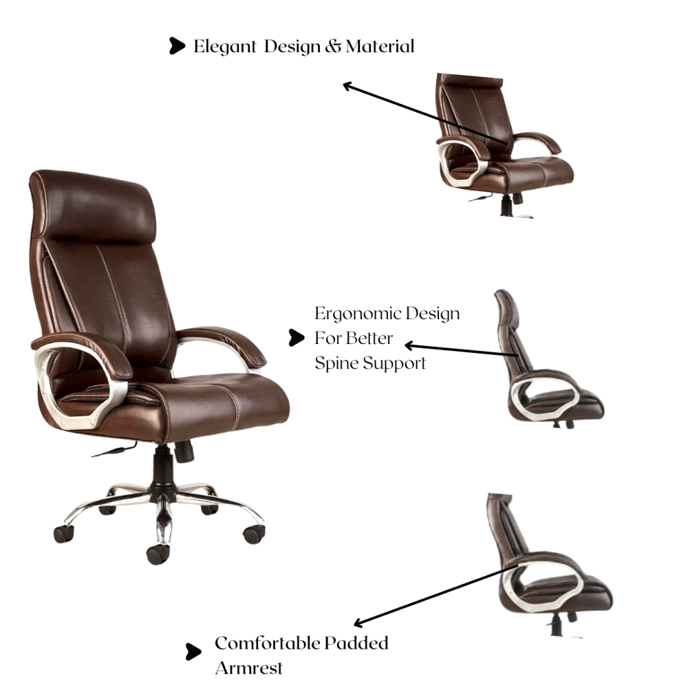 Royale High Back Boss Revo-lving Office Chair Brown