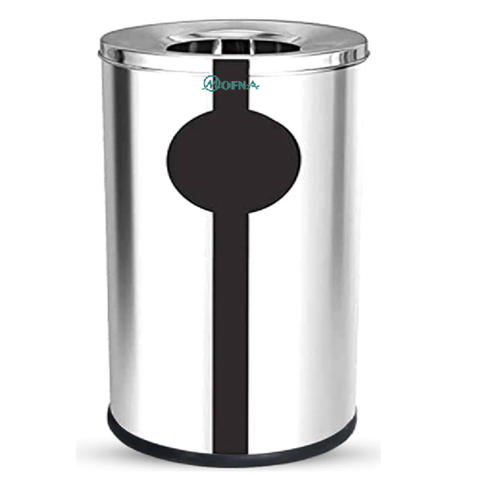 Mofna Stainless Steel Silver Ashcan Dustbin 22 Liter