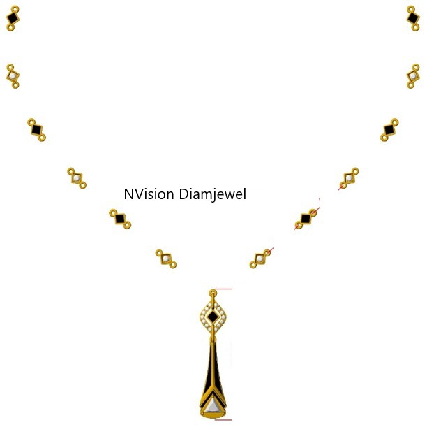 18KT Black Beauty Natural Trillant Solitaire Diamond Necklace Set