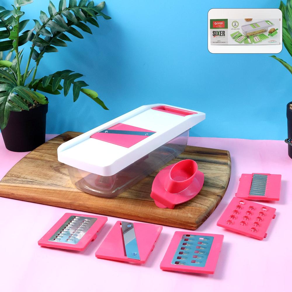 6-in-1 Vegetable Slicer, Grater & Chopper - (set) - Color: Mix