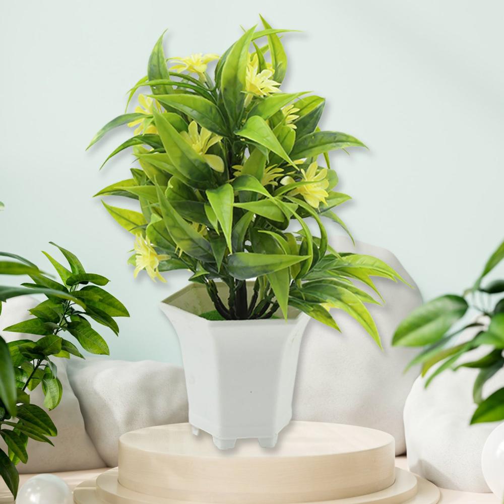 Artificial Flower Plant with Cute Pot  Tabletop Decor for Home & Office (1 Pc)