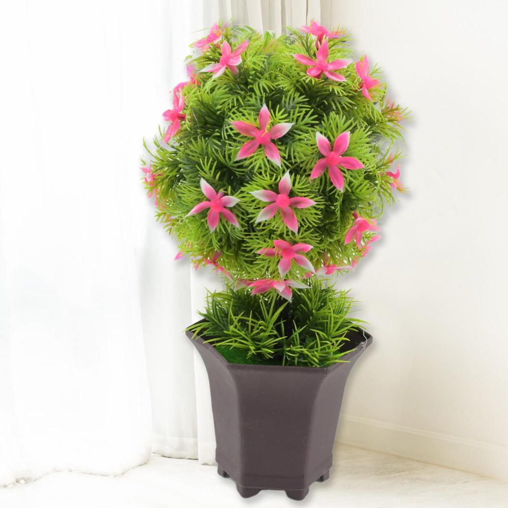 Wild Artificial Flower Plant with Cute Pot (1 Pc)