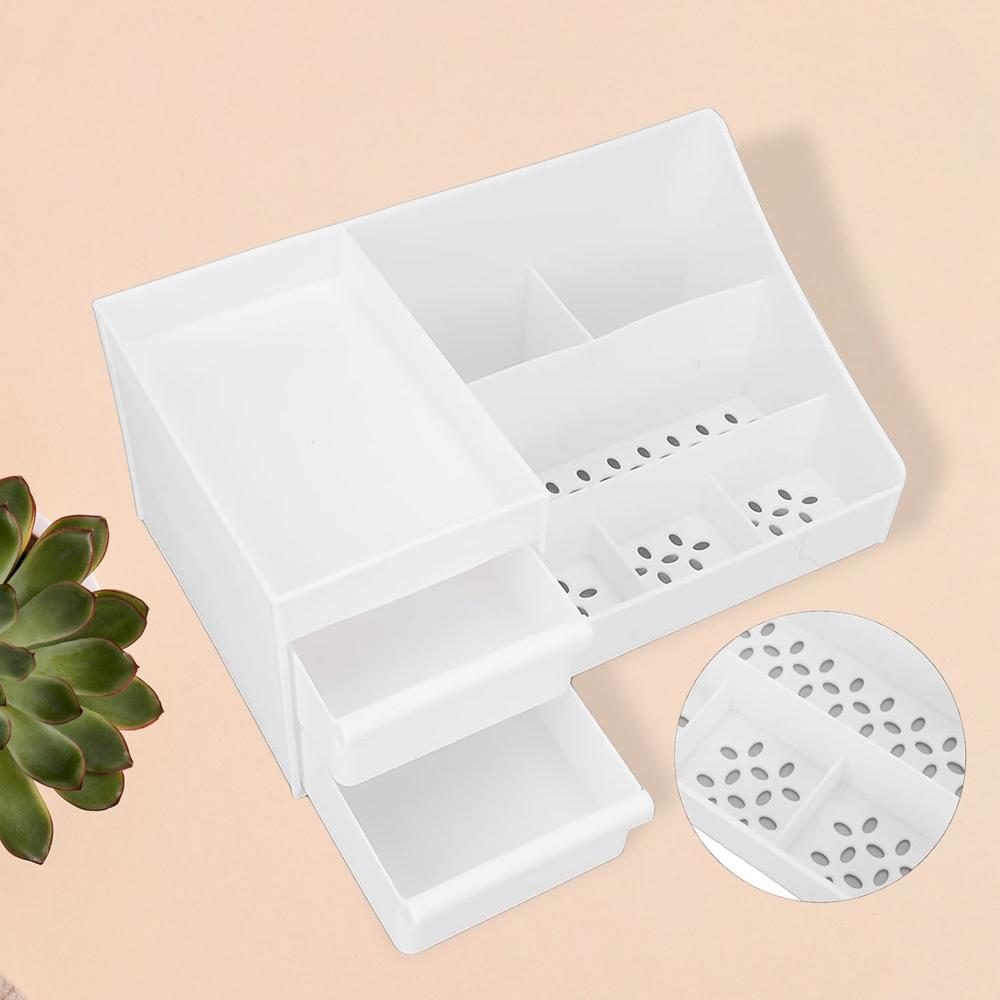 Large Capacity Desktop Cosmetic Storage Box (1 Pc / Mix Color) - Material: Plastic