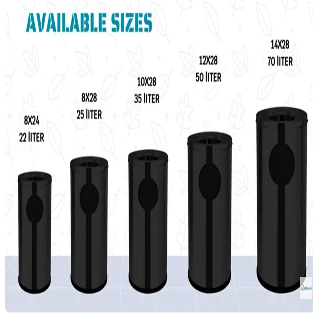 Mofna Stainless Steel Black Ashcan Dustbin25 Liter