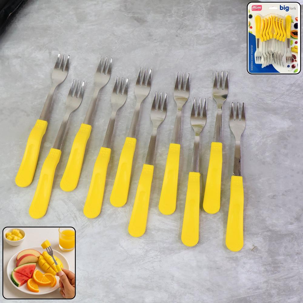 Supermom Premium Stainless Steel Big Fork (10 Pc / Set) - Color: Mix